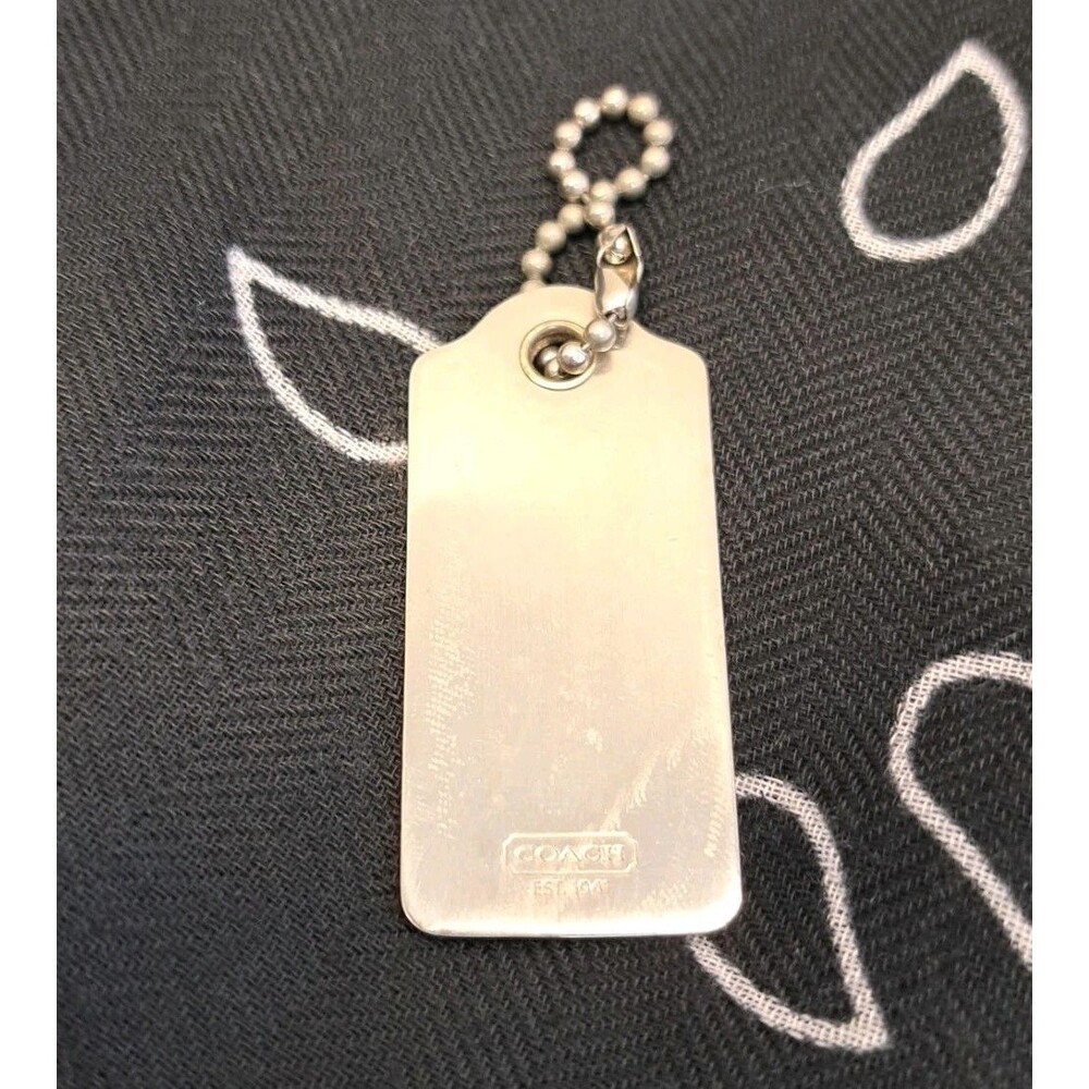 COACH Silver Tone Metal Hang Tag Charm Key Chain 3 - Picture 3 of 4